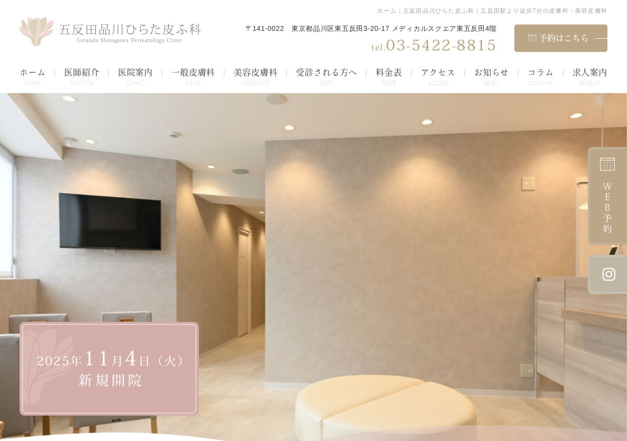 五反田品川ひらた皮ふ科 公式サイトTOPページ