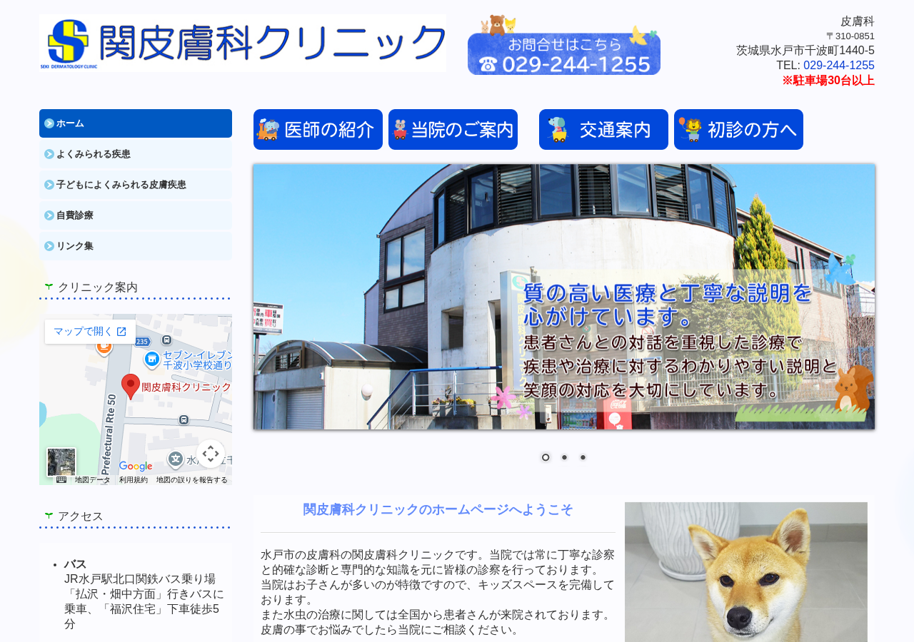 関皮膚科クリニック 公式サイトTOPページ