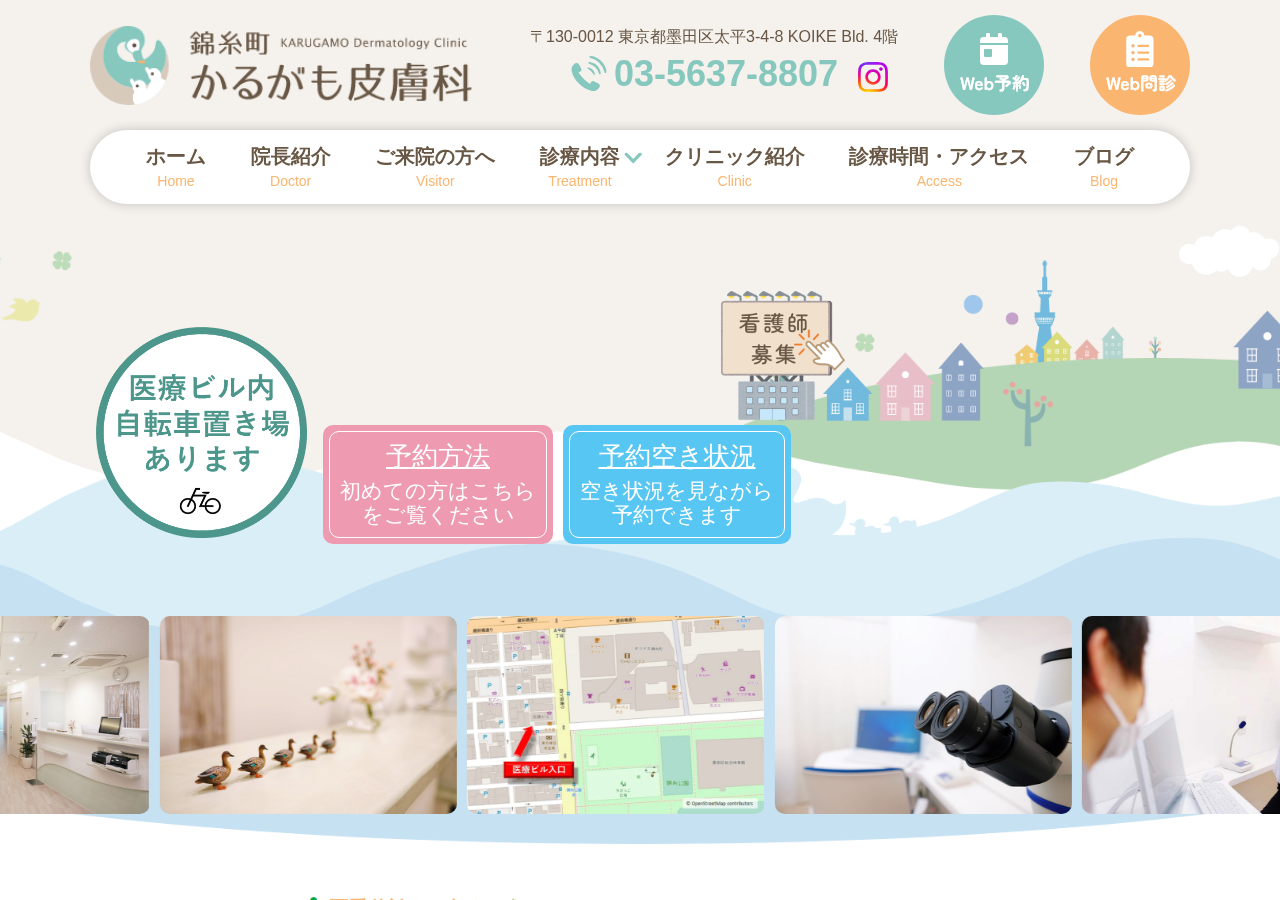 錦糸町かるがも皮膚科 公式サイトTOPページ