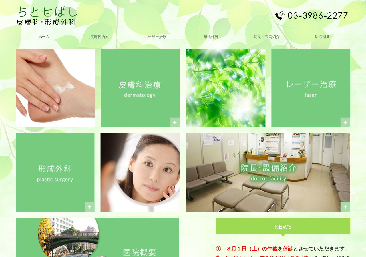 ちとせばし皮膚科形成外科 公式サイトTOPページ