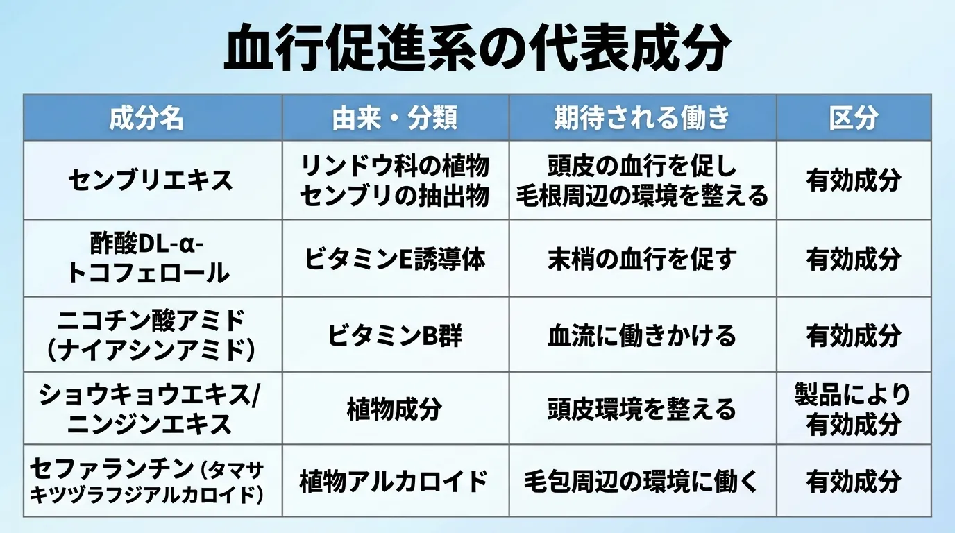 血行促進系の代表成分