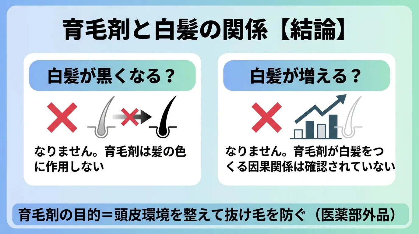 育毛剤と白髪の関係【結論】
