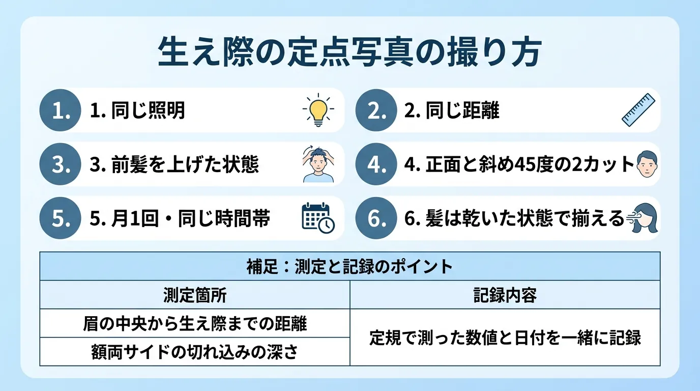 生え際の定点写真の撮り方