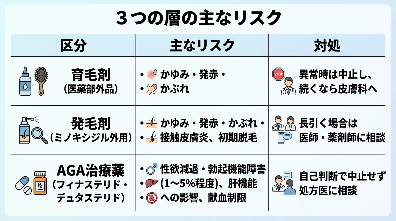 3つの層の主なリスク
