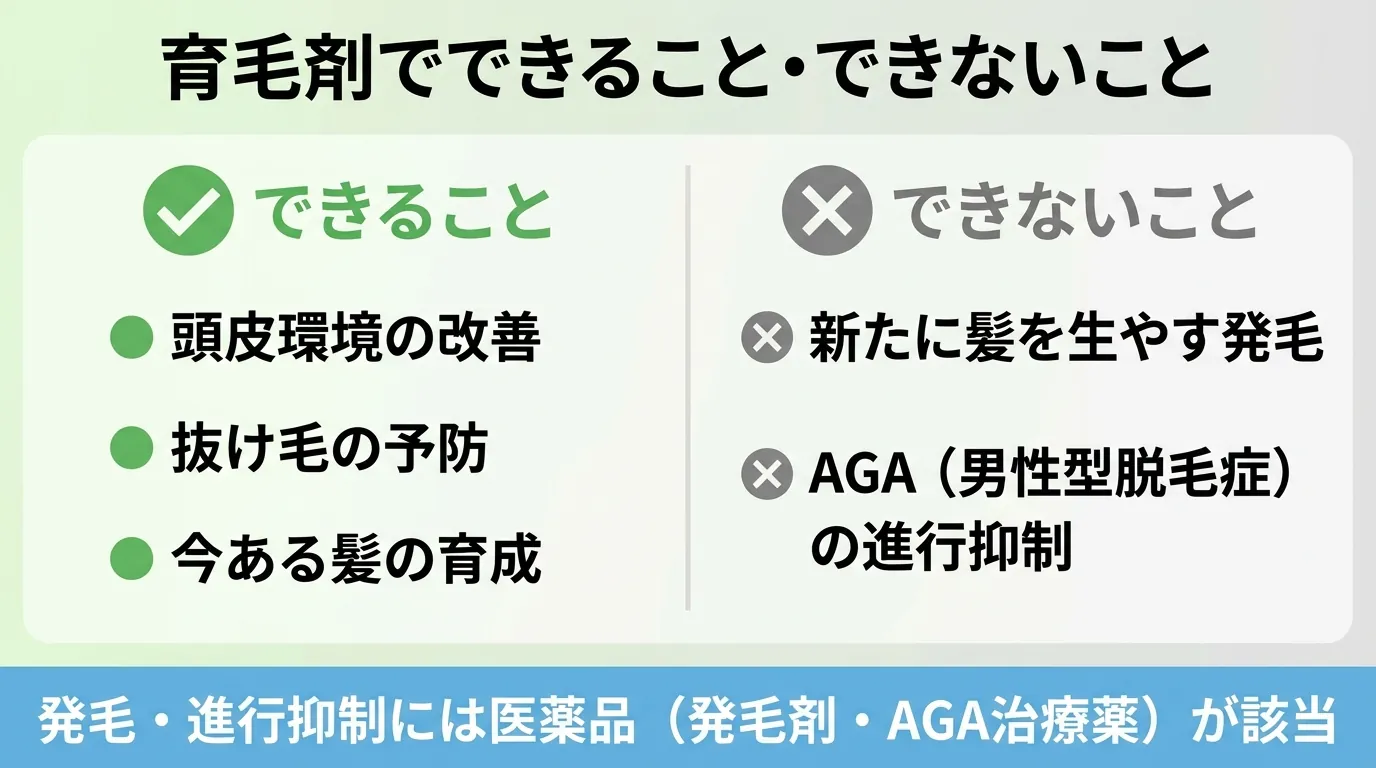 育毛剤でできること・できないこと