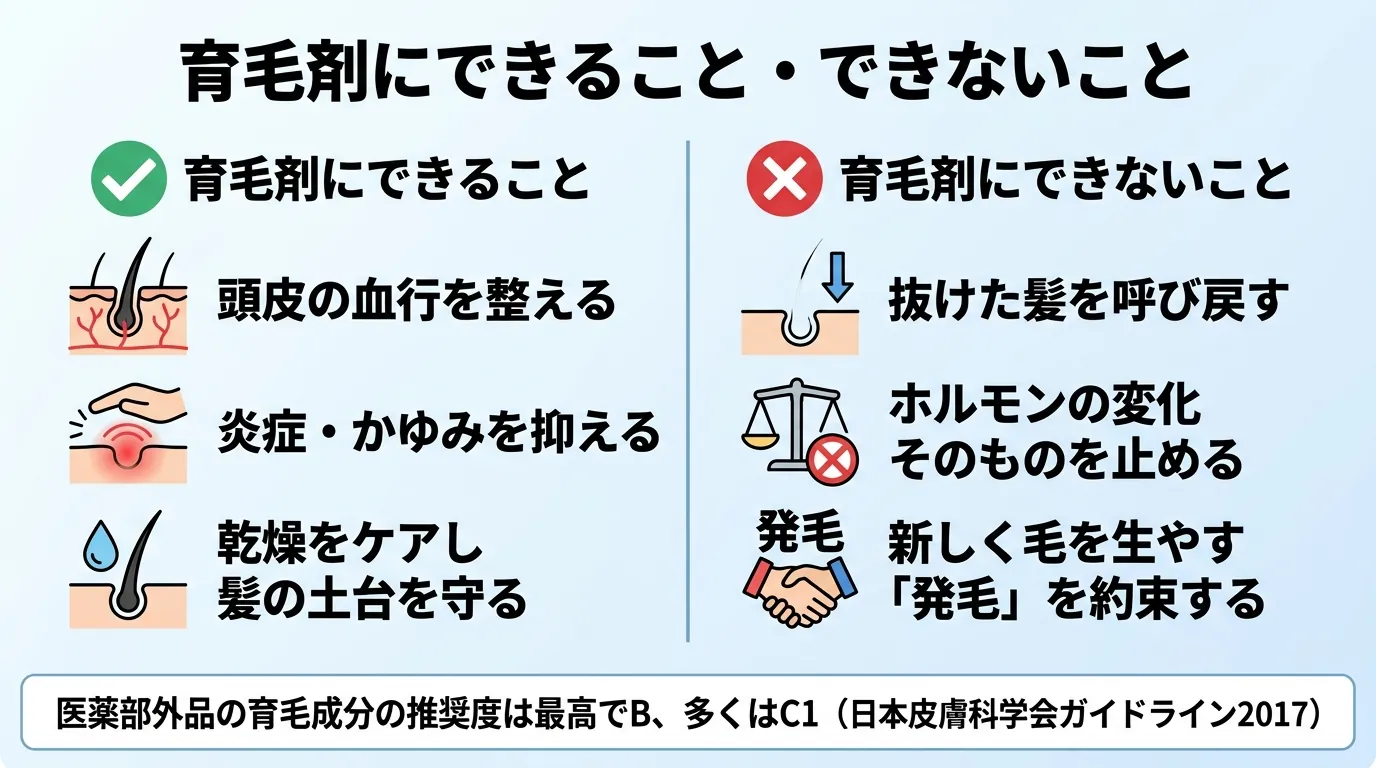 育毛剤にできること・できないこと