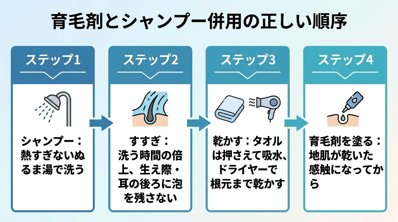 育毛剤とシャンプー併用の正しい順序