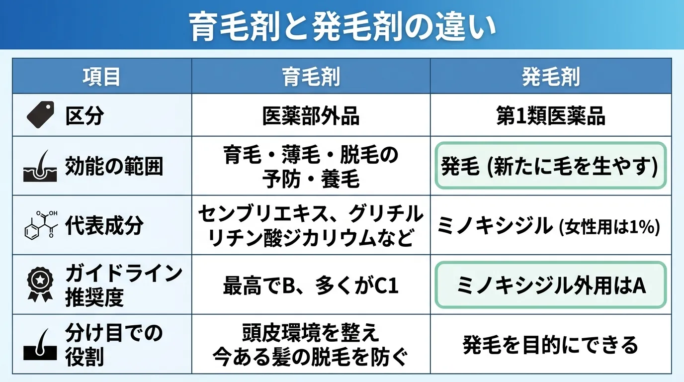育毛剤と発毛剤の違い