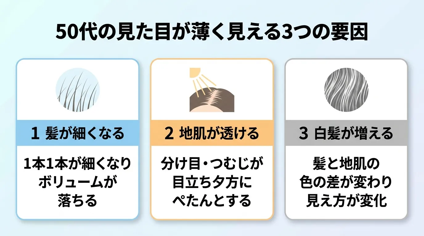 50代の見た目が薄く見える3つの要因