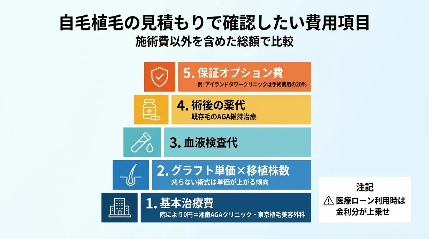 自毛植毛の見積もりで確認したい費用項目