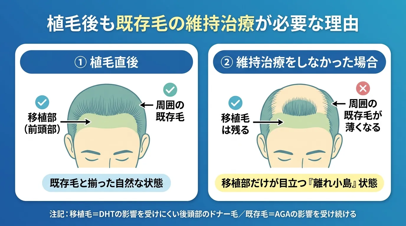 植毛後も既存毛の維持治療が必要な理由